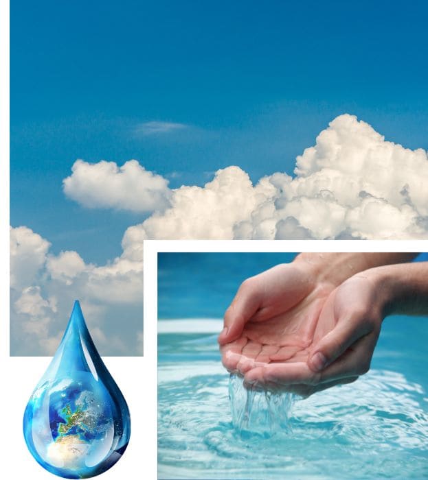 Imagen formada por otras dos imágenes que representan el aire y el agua.